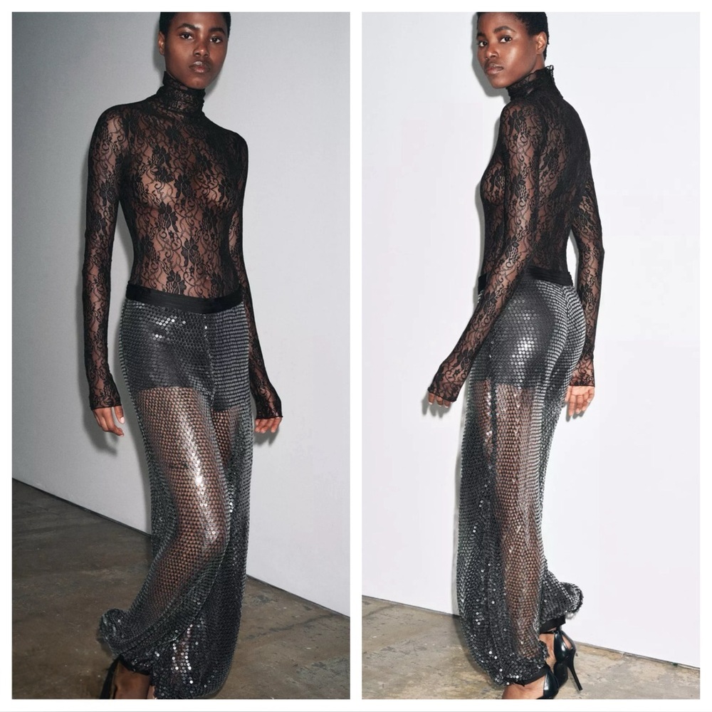 REMOVING SOON - BUY NOW NWT ZARA ZW COLLECTION SEQUIN BALLOON PANTS